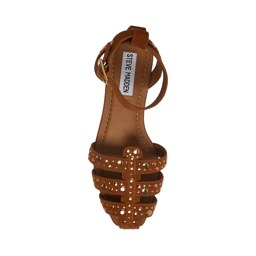 Brown Steve Madden Media-s Suede Women's Flat Sandals | PH 7608UCN